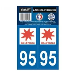 STICKZIF 2  Autocollants Région Ile de France Département 95 -