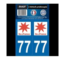 STICKZIF 2 Autocollants Région Ile de France Département 77 -