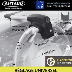 ARTAGO Bloque volant et alarme intelligente -