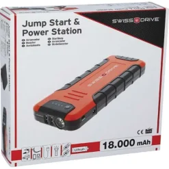 SWISS DRIVE Booster Lithium aide au démarrage 12 Volts 18 000 mAh