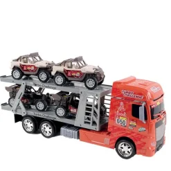 Enfant TURBO CHALLENGE Camion de transport à friction Paris/Dakar + 4 véhicules 44 cm