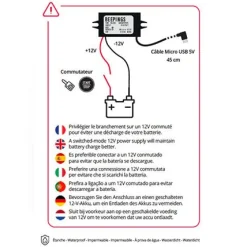 BEEPINGS Convertisseur 12V vers 5V micro USB coudé