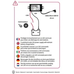 BEEPINGS Convertisseur 24V vers 5V micro USB coudé
