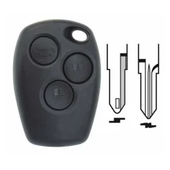 KEYSKAR COQUE RENAULT 3 BOUTONS LAME CRANTEE