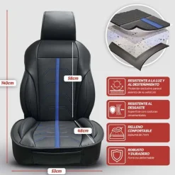 SWISS DRIVE Couvre siege pvc potenza noir/bleu - SWISSDRIV