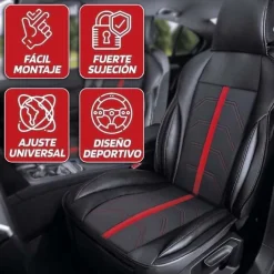 SWISS DRIVE Couvre siege pvc potenza noir/rouge - SWISSDRIV