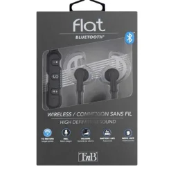 TNB ECOUTEURS BLUETOOTH 4.1 NOIR FLAT - EBFLATBK -