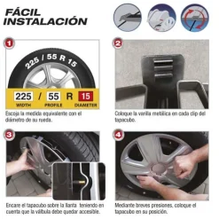 CAR+ 4 enjoliveurs Alabama 15 pouces Argent