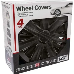 CAR+ 4 enjoliveurs VR 14 pouces Carbone/Noir