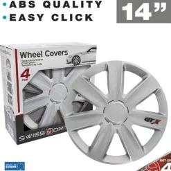 CAR+ 4 enjoliveurs VR 14 pouces Carbone/Argent