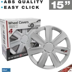 CAR+ 4 enjoliveurs VR 15 pouces Carbone/Argent