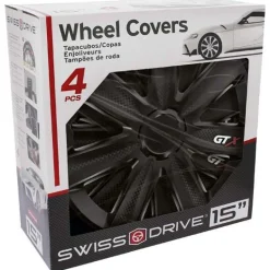 CAR+ 4 enjoliveurs VR 15 pouces Carbone/Noir
