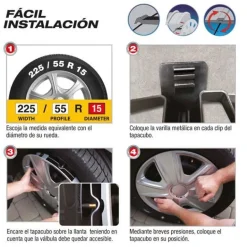 CAR+ Enjoliveurs X 4 15 pouces ILLINOIS  RC BLACK