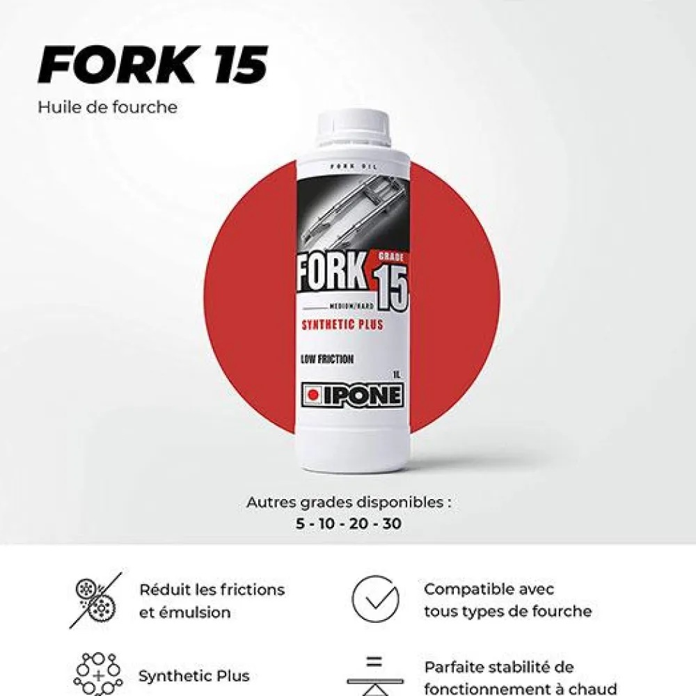 IPONE Huile de fourche semi-synthétique. FORK15 -