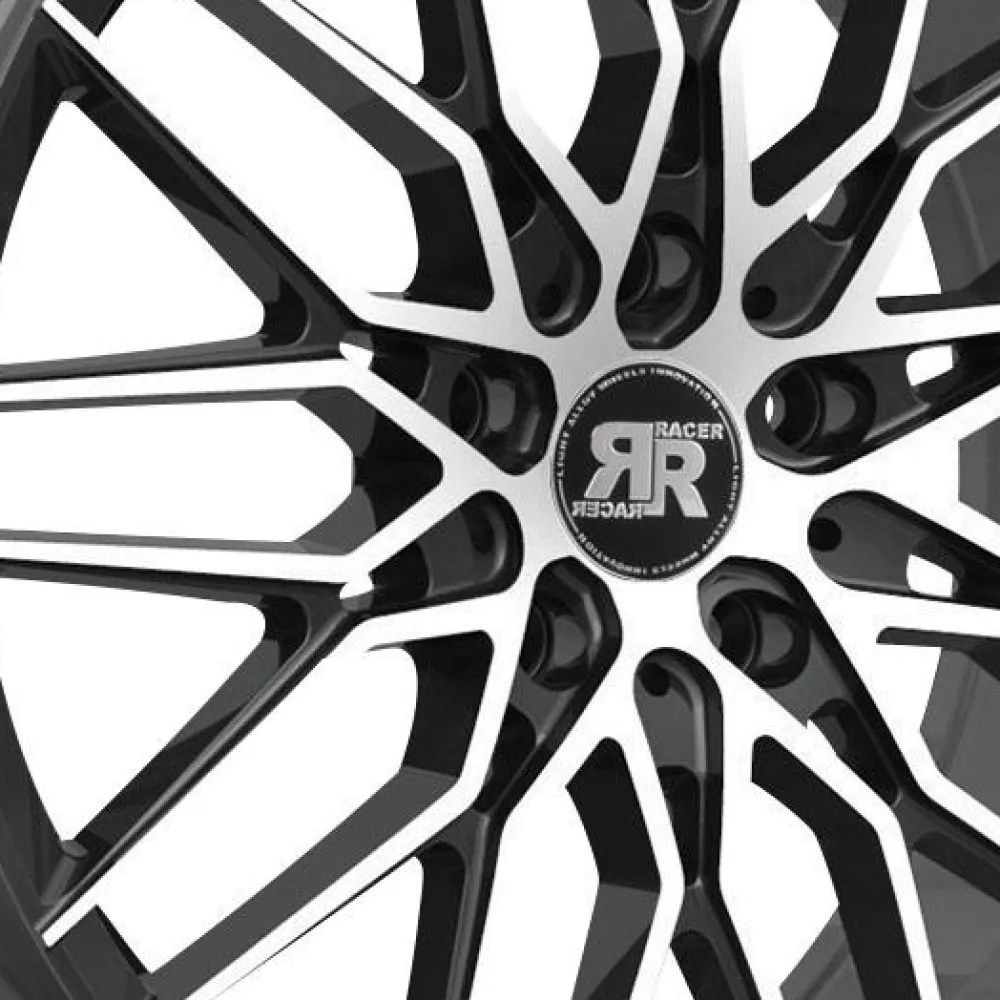 RACER Jante alu RAPTOR NOIR BRILLANT FACE POLIE 7.5x17 pouces 5x42 ET73.1