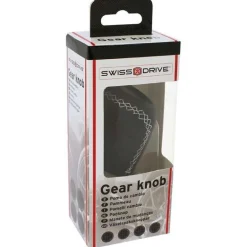 RACESPORT POMMEAU CUIR NOIR SURPIQURES BLANCHES - 2505GRW -