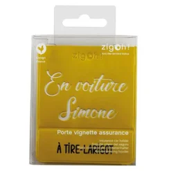 ZIGOH! PORTE VIGNETTE ASSURANCE JAUNE