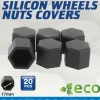 CAR+ Protection silicone ecrous roue noir 17mm 20pcs -