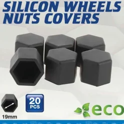 CAR+ Protection silicone ecrous roue noir 19mm 20pcs -
