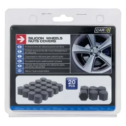 CAR+ Protection silicone ecrous roue noir 19mm 20pcs -